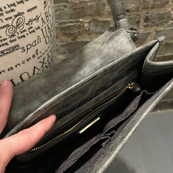 Steven by Steve Madden Black Suede & Metallic Silver Purse (Never Used) - Picture 11 of 15